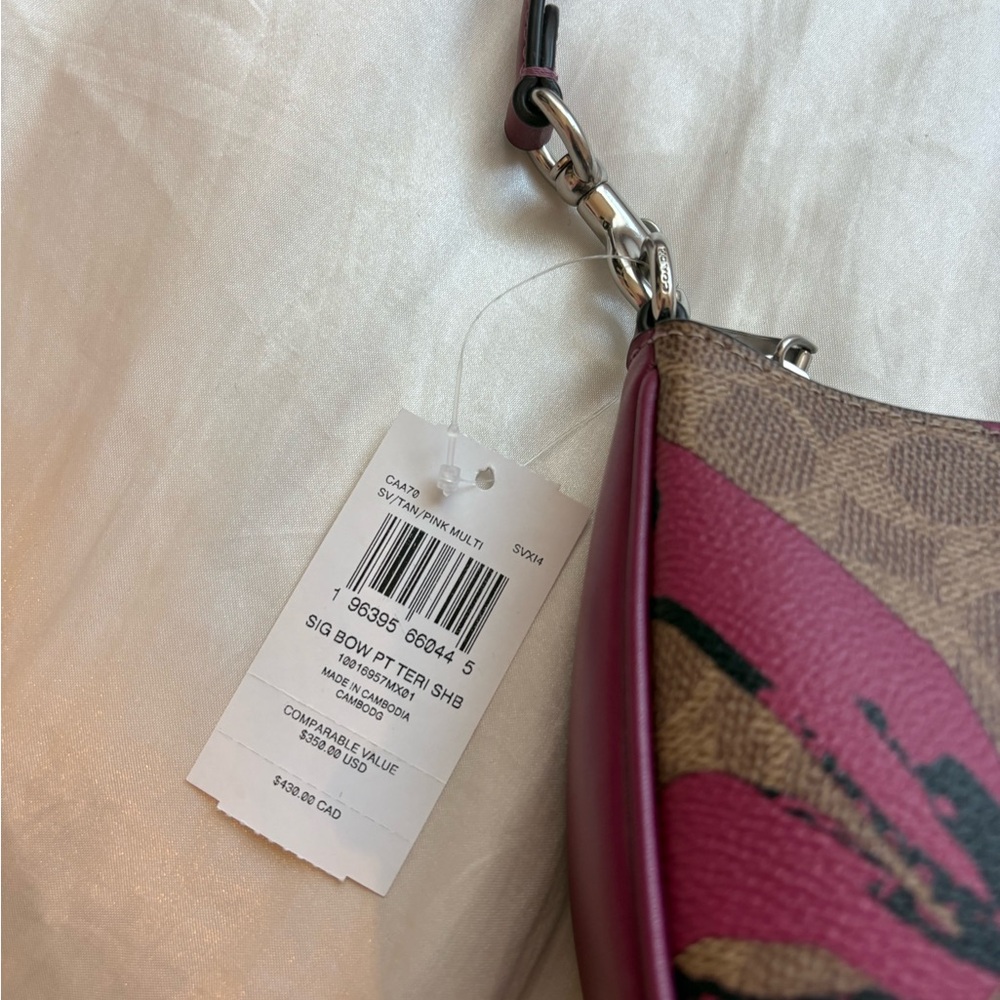 NWT Coach Teri brown and pink bow bag - Picture 3 of 5